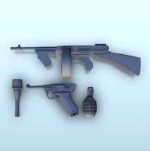 einstellen Welt Krieg 2 Waffen 3 wargaming3d Miniatur Wargaming Zubehör Zahl Gewehr Miniaturen Soldaten ww2 3d print model - Mito3D