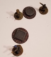 sewer access markers 28mm gaming - wargaming3d miniature file contains stls print both round square indicate points formerly referred manholes those us previous age bolt action has rules road berlin campaign book no doubt have more coming out stalingrad these can used locations table which troops emerge they original should usable other game systems 3d print model - Mito3D
