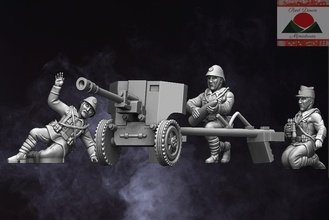 shop 28mm romanian artillery ww2 - wargaming3d miniature wargamming artillery, crew, AT Gun 3d print model - Mito3D