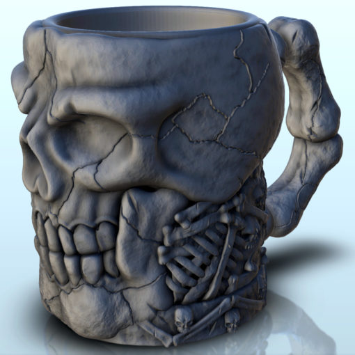 Schädel Knochen Würfel 2 wargaming3d Miniatur Wargaming Zubehörteil Bier Halter BOX Tasse Getränk Verlies Spiel Glas Becher Rollenspiel Tischplatte Turm Tablett Kriegsspiel 3D print model - Mito3D