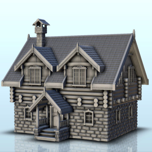 eslavo casa Roca madera Chimenea 1 wargaming3d miniatura juego guerra accesorios vikingos arquitectura construir Edificio construcción diseño edificio cifras juegos historia hogar miniaturas ortodoxo residencia 3D print model - Mito3D