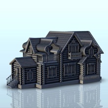 slavic log fancy large house 6 - wargaming3d miniature wargamming accessoriesviking, Architecture, build, building, construction, design, edifice, figures, game, games, history, home, house, miniatures, orthodox, residence, scenery, structure, tabletop, terrain, urban, urbanism, wargame 3d print model - Mito3D