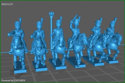 small 15mm epic size french carabiniers 1805-10 - wargaming3d 1 100 napoleonic miniature wargamming 3d print model - Mito3D