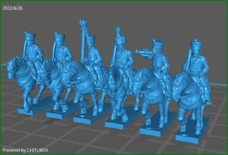small 15mm epic size french chasseurs 1807-12 - wargaming3d miniature wargamming 1:100 / 15mm, napoleonic 3d print model - Mito3D