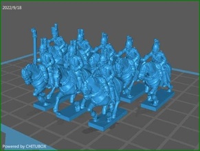 small 15mm epic size french dragoons 1805-12 - wargaming3d miniature wargamming 1:100 / 15mm, napoleonic 3d print model - Mito3D