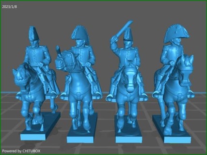 small 15mm epic size french generals - wargaming3d Categories: 1:56 / 28mm, 1700-1900: Horse & Musket, DIGITAL STL FILES 1 56 28mm napoleonic miniature wargamming 3d print model - Mito3D