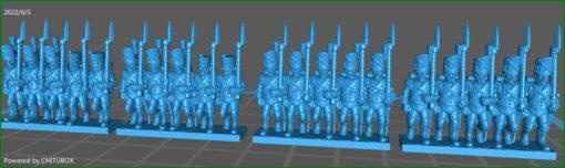small 15mm epic size french grenadiers bearskin - wargaming3d miniature wargamming 1:100 / 15mm, napoleonic 3d print model - Mito3D
