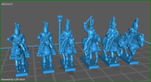 small 15mm epic size french guard dragoons - wargaming3d 1 100 napoleonic miniature wargamming 3d print model - Mito3D