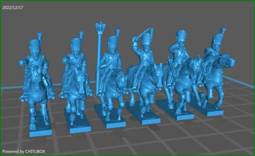 small 15mm epic size french guard grenadiers chevall - wargaming3d 1 100 napoleonic miniature wargamming 3d print model - Mito3D