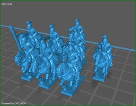 small 15mm epic size french lancers 1811-15 - wargaming3d miniature wargamming 1:100 / 15mm, napoleonic 3d print model - Mito3D