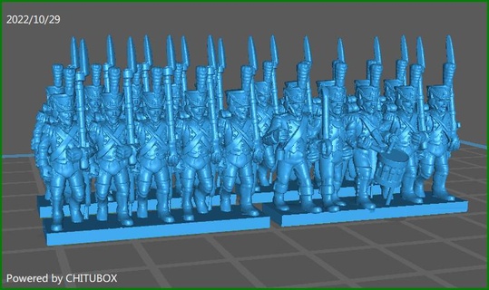 small 15mm epic size french mid guard grenadiers - wargaming3d 1 100 napoleonic miniature wargamming 3d print model - Mito3D