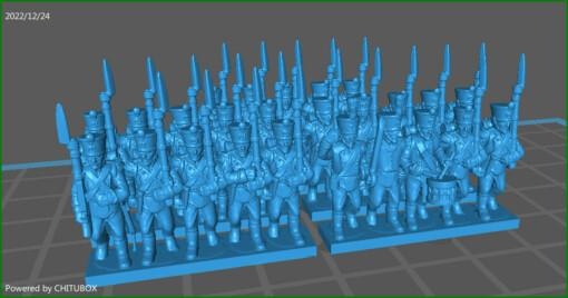 small 15mm epic size french young guard 1813-15 - wargaming3d 1 100 napoleonic miniature wargamming 3d print model - Mito3D