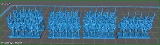 small 15mm epic size polish infantry - wargaming3d miniature wargamming 1:100 / 15mm, napoleonic 3d print model - Mito3D