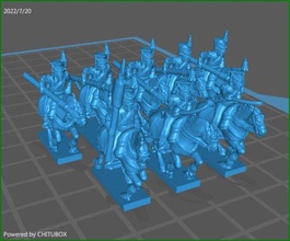 küçük 15mm epik boyut Lehçe uhlan wargaming3d minyatür savaş oyunları 1 100 napolyonik 3d print model - Mito3D