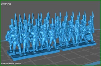 petit 15mm épique Taille russe jaegers grenadiers btg kiwer wargaming3d miniature wargaming 1 100 napoléonien 3d print model - Mito3D