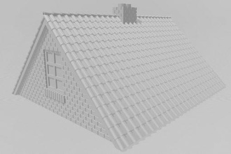pequeña ladrillo edificio loseta techo wargaming3d 28mm miniatura 3d print model - Mito3D