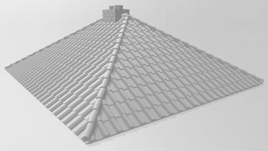 klein Gebäude Fliese Dach wargaming3d 28mm Miniatur 3d print model - Mito3D