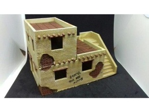 petit désert maison 3 wargaming3d 28mm miniature 3d print model - Mito3D