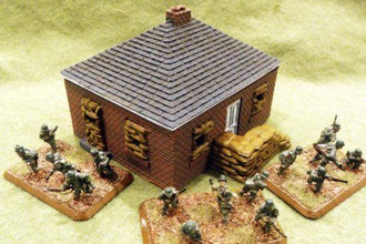 pequeno edifício fortificado térreo - wargaming3d 28mm em miniatura wargaming construção detalhada, tanto de dentro para fora pode ser usado trocar prédio tijolos estrutura fortificada desejado 3d print model - Mito3D