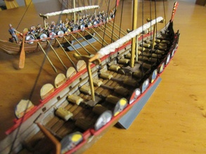 small viking warship snekkja class - wargaming3d miniature wargamming Longship, sailship, snekja, 3d print model - Mito3D