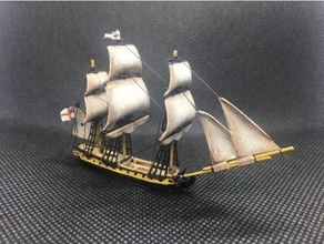southampton-class frigate 32 gun 1757 - 1812 wargaming3d 28mm miniature 3d print model - Mito3D
