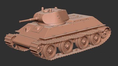 soviet a-20 ligth tank - wargaming3d 28mm miniature 3d print model - Mito3D