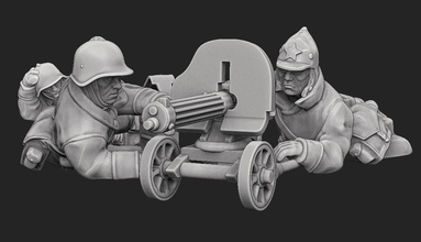 soviet maxim mmg team - wargaming3d miniature wargamming 1939, 1940, 1941, Barbarossa, maxim, soviet, winter war 3d print model - Mito3D