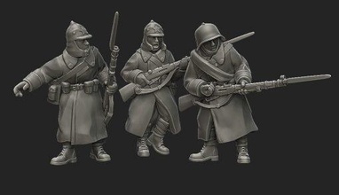 soviet winter war squad - wargaming3d 28mm miniature 3d print model - Mito3D