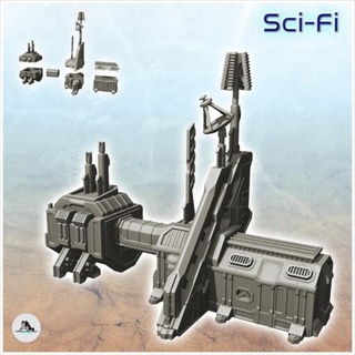 Uzay Koordinasyon merkez kule 8 wargaming3d gelecek fütüristik minyatürler manzara sci fi science fiction bilimkurgu sf masaüstü savaş oyunu minyatür oyunları 3d print model - Mito3D