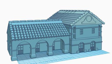 spanish hacienda 3 buildings - wargaming3d 28mm miniature pack you get massive can built 2 different one easily upscaled wargaming 3d print model - Mito3D