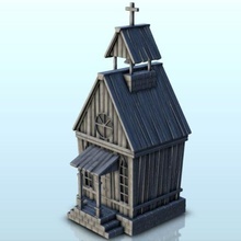 square wooden church bell tower 2 - wargaming3d miniature wargamming ACW, american, Architecture, civil, cowboy, desperados, old, war, west, Western 3d print model - Mito3D