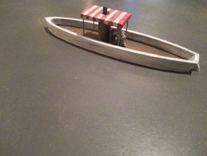 vapore alimentato picchetto barca lanciare wargaming3d 28mm miniatura 3d print model - Mito3D