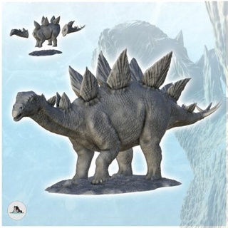 stegosaurus Dinozor 1 wargaming3d temel şekil fosil Jurassic Jurassicpark kertenkele minyatür park tarih öncesi ölçek heykel savaş oyunları 3d print model - Mito3D