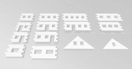 stl construção Criador conjunto 3 retangular janelas wargaming3d 28mm miniatura 3d print model - Mito3D