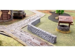 stone fence - wargaming3d 28mm miniature 3d print model - Mito3D