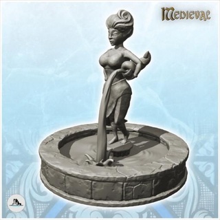 stone fountain statue woman vase 2 - wargaming3d Categories: 1:100 / 15mm, 1:56 28mm, 1:72 & 1:76 20mm, 1700-1900: Horse Musket, 500-1500: Medieval, DIGITAL STL FILES, Terrain, Terrain accessories age architecture dark european fantasy game house medieval middle miniatures rose scenery tabletop terrain traditionnal village war wargame wargaming miniature wargamming 3d print model - Mito3D