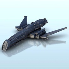 styx spaceship 12 - wargaming3d miniature wargamming 40000, cab, carrier, future, futurism, futuristic, legion, machine, Military, odyssey, opera, scenery, Sci-Fi, scifi, SF, star wars, transport, vehicle, w40k, wagon, warhammer, warmachine, wheels 3d print model - Mito3D