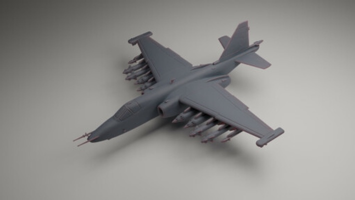 sukhoi su-25 grach frogfoot - wargaming3d 1 56 28mm 72 & 76 20mm 1945-1980 postwar 1980+ modern 3d printables historically accurate aircraft airplane military miniature scalemodel toy vehicle wargaming wargamming 3d print model - Mito3D