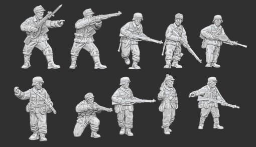 summer fininish infantry squad 1st wave - wargaming3d 1 56 28mm bolt action continuation war finland ww2 miniature wargamming 3d print model - Mito3D