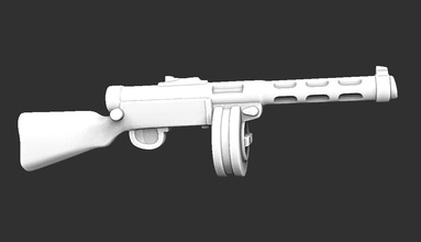 suomi smg - wargaming3d miniature wargamming smg, suomi, team weapon base 3d print model - Mito3D