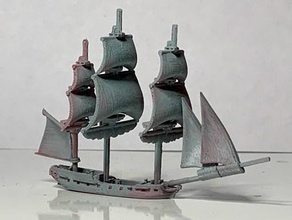swan-class ship sloop 14 16 gun 1767-1815 - wargaming3d 28mm miniature sloops british navy series 25 ships ordered built 1766 1779 service 1767 through 1815 initially had guns installed but later increased update version 2 uploaded cannons gunports added 3d print model - Mito3D