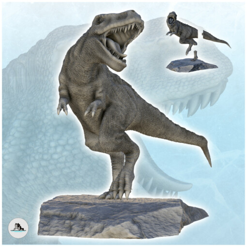 t rex dinossauro 14 wargaming3d base figura fóssil jurássico Parque jurassico lagarto miniatura parque pré história escala estátua jogos guerra 3D print model - Mito3D