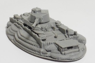 tank emplacement timber reinforced design japanese type 97 medium 1 56 scale no3 16 variants - wargaming3d miniature wargamming 1:56, 1:72, australian, bolt action, Japanese, pacific theater, terrain, USA, WWII 3d print model - Mito3D