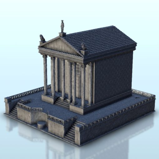 temple balustrades 8 wargaming3d miniature wargaming Accessoires Antiquité architecture Bâtiment classique DBA figures flammes of guerre Jeu Jeux grec miniatures romain Rome paysage spartiate terrain 3D print model - Mito3D