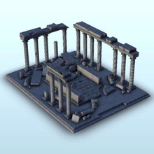 temple ruins 7 - wargaming3d miniature wargamming Accessories, Antiquity, Architecture, building, classic, DBA, figures, Flames of War, game, games, greek, miniatures, roman, Rome, scenery, spartian, terrain, wargame, warhammer 3d print model - Mito3D
