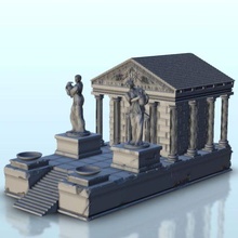 temple stairs 9 - wargaming3d miniature wargamming Accessories, Antiquity, Architecture, building, classic, DBA, figures, Flames of War, game, games, greek, miniatures, roman, Rome, scenery, spartian, terrain, wargame, warhammer 3d print model - Mito3D