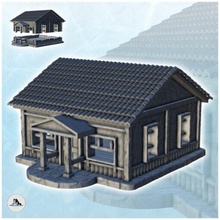 kiremitli ev sütunlu Giriş 8 wargaming3d minyatür savaş oyunları mimari Bina Doğu ön modern manzara masaüstü zemin SSCB ww2 3d print model - Mito3D
