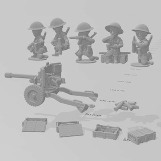 guerra dei toni 6lb anti tank pistola wargaming3d Categorie 1 56 28mm 1939 1945 WW2 Commonwealth digitale stl FILE unito regno cartone animato toon miniatura wargaming 3d print model - Mito3D
