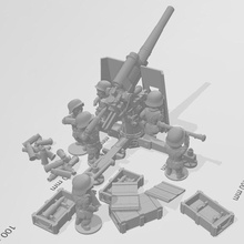 guerra dei toni 88 wargaming3d miniatura wargaming 1 56 28mm 88mm cartone animato Tedesco ToonKrieg WW 2 3d print model - Mito3D