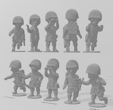 guerra tom americano comando wargaming3d miniatura jogos desenho animado 3d print model - Mito3D